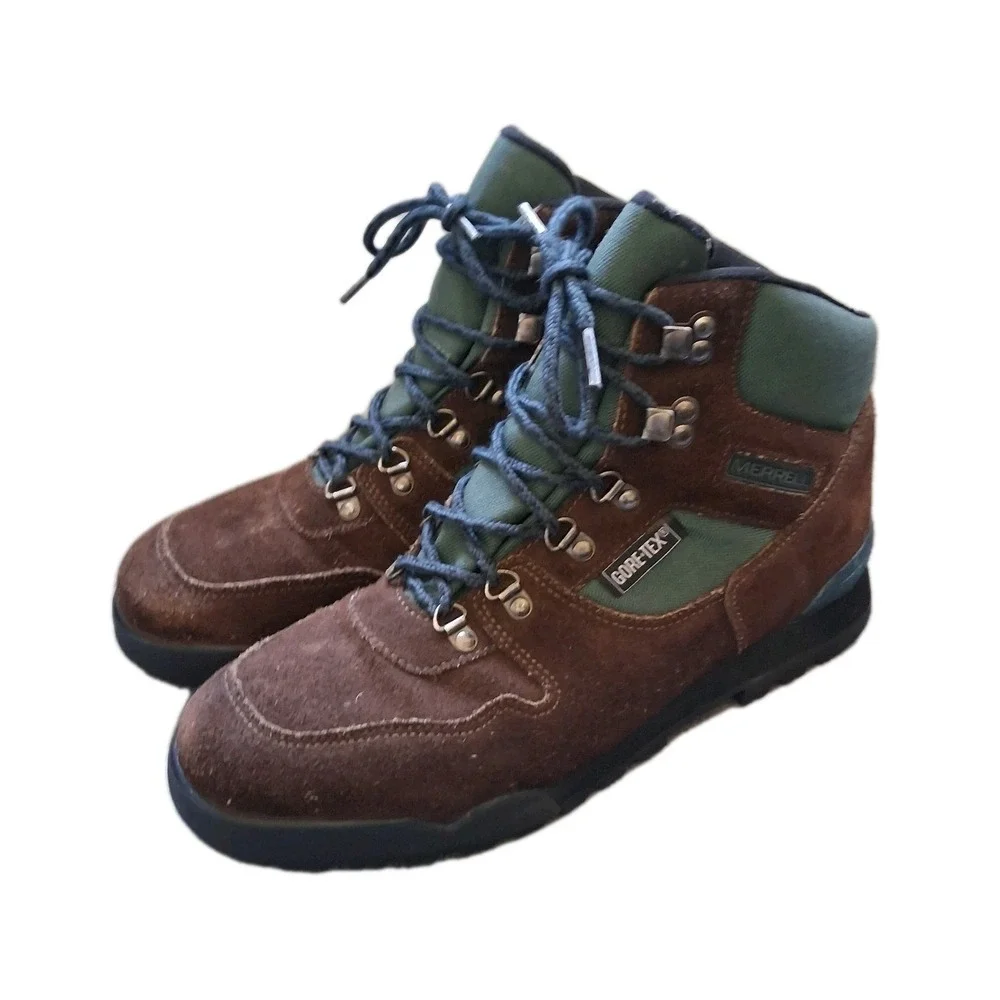 Merrell Nova GTX Boots Men Size 9.5 Gore-Tex Brown Suede Hiking Trail Lace up